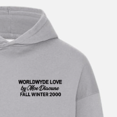 GREY WORLDWYDE HOODIE